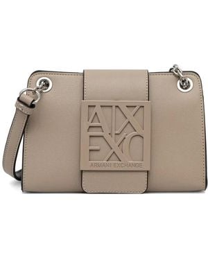 ARMANI EXCHANGE Mini Susy Zebra Chain-Link Cross Body Bag - Gray