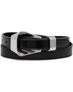 KENZO Metallic-Buckle Leather Belt - Black