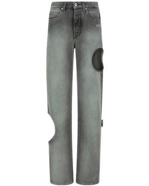 Off-White c/o Virgil Abloh カットアウト ストレートジーンズ - グレー