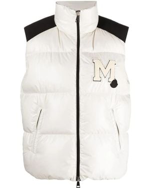 Moncler Logo-Patch Padded Gilet - Natural