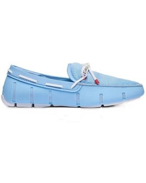 Swims Perforated Mesh-Panel Loafers - Blue