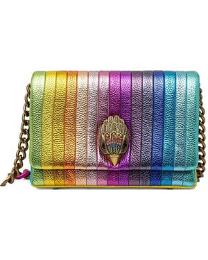 Kurt Geiger Bandolera A Rayas Con Apliques - Gris