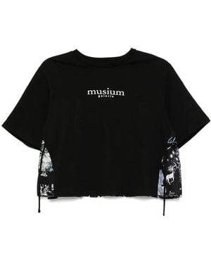Musium Div. Logo-Embroidered T-Shirt - Black