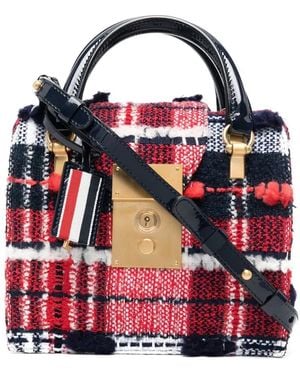 Thom Browne Mrs. Thom チェック ハンドバッグ ミニ - ブルー