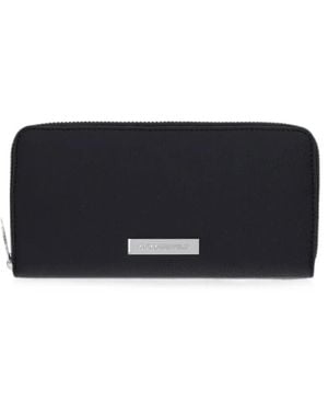 KARL LAGERFELD Ikon Pebble Continental Wallet - Black