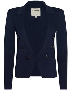 L'Agence Mercer Double-Breasted Blazer - Blue