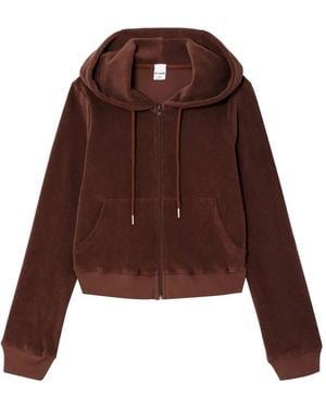 RE/DONE Shrunken Terry Zip-Up Hoodie - Brown