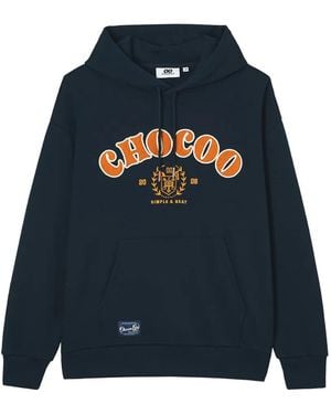 Chocoolate Logo-Embroidered Hoodie - Blue