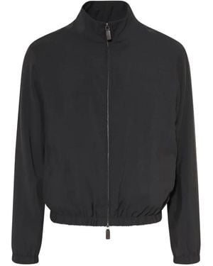 Emporio Armani Zip-Up Bomber Jacket - Black