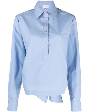 P.A.R.O.S.H. Rear-Tie Cotton Shirt - Blue