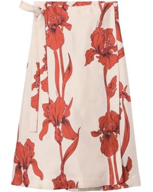 La DoubleJ Wrap-Design Skirt - Red