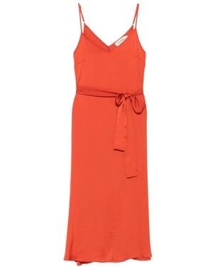 MOUTAKI Tie-Fastening Midi Dress - Red