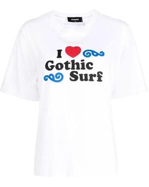 DSquared² Graphic-Print Short-Sleeve T-Shirt - White