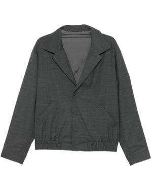 LC23 Notched-Lapel Elasticated-Hem Bomber Jacket - Gray
