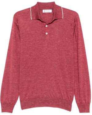 Brunello Cucinelli Poloshirt Met Afwerking - Roze