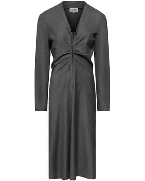 MM6 by Maison Margiela Wool Cotton Tailoring Dress - Grey