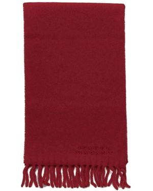 Isabel Marant Écharpe Firny À Logo Brodé Et Franges - Red