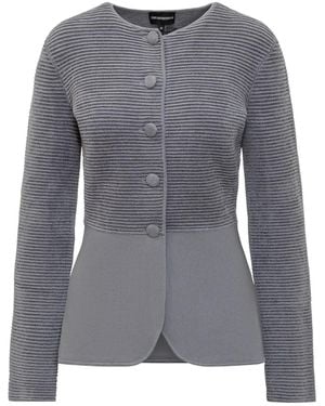 Emporio Armani ストライプ カーディガン - グレー