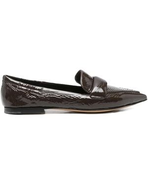 Pomme D ́Or Ingrid Patent-Leather Pointed Loafers - Black