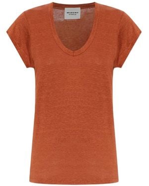 Isabel Marant Zankou Linen T-Shirt - Orange