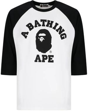 A Bathing Ape T-Shirt À Manches Raglan University - Black