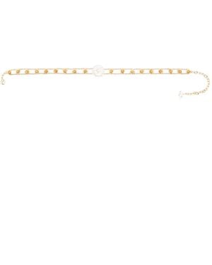 Blumarine Rose-Embellished Choker - Metallic