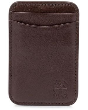 Brunello Cucinelli Grained Leather Card Holder - Brown