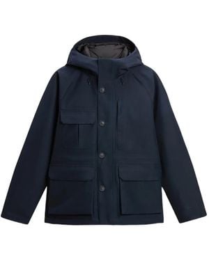 Woolrich Giacca Di Montagna Gore-Tex Con Cappuccio - Blu