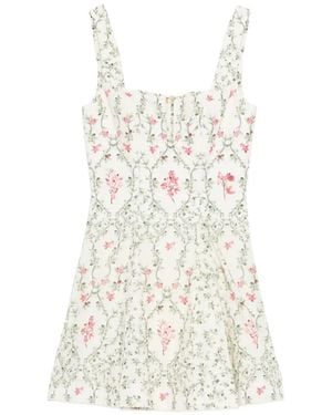 Agua Bendita Agua Cauca Floral-Print Sweetheart-Neck Dress - White