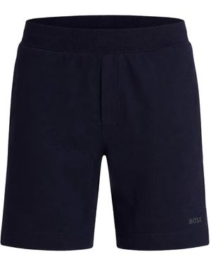 BOSS GREEN HUGO BOSS Logo-Detail Elasticated-Waist Shorts - Blue