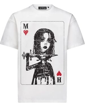 Mostly Heard Rarely Seen Heart Playing Card T-Shirt - White