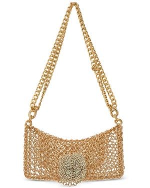 Silvia Gnecchi Sac Porté Épaule Camelia À Ornements - Metallic