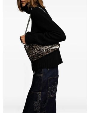 Zadig & Voltaire Leopard Chain Rock Ii Metal Leo Bag - Black