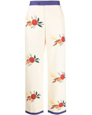 Bode Patch-Detail Cropped Trousers - White