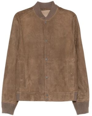Salvatore Santoro Snap-Button Bomber Jacket - Brown