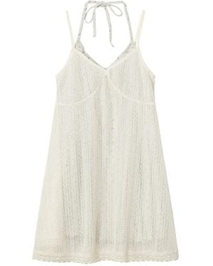 B+ AB Robe Courte En Crochet À Effet De Superposition - White