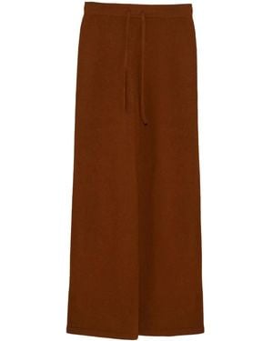 Yves Salomon Knitted Wide-Leg Trousers - Brown