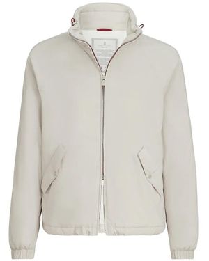Brunello Cucinelli Lightweight Nylon Outerwear Jacket With Packable Hood - White