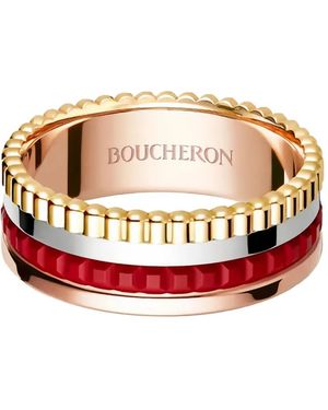 Boucheron 18K Quatre Edition Ceramic Ring - Red