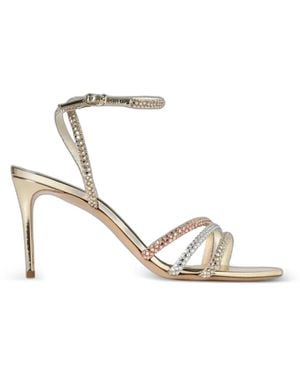 Casadei Julia Crystal-Embellished Sandals - White