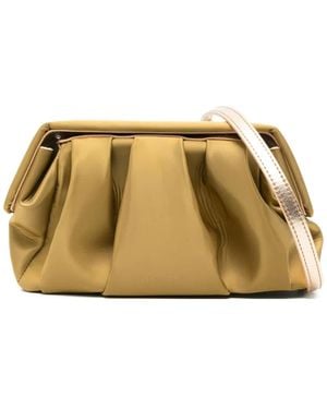 THEMOIRÈ Gathered Detachable-Strap Clutch Bag - Metallic