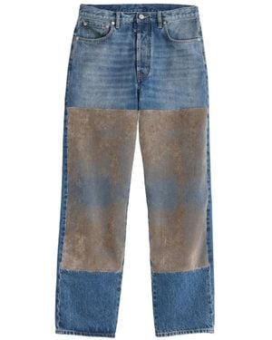 Maison Margiela Flocked-Patch Jeans - Blue
