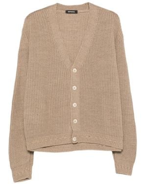 Imperial Chunky-Knit V-Neck Cardigan - Natural