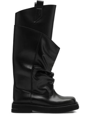 The Attico Botas Militares Robin Passeggiata Fruncidas - Negro