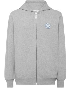Philipp Plein Kapuzenjacke Mit Reißverschluss - Grau