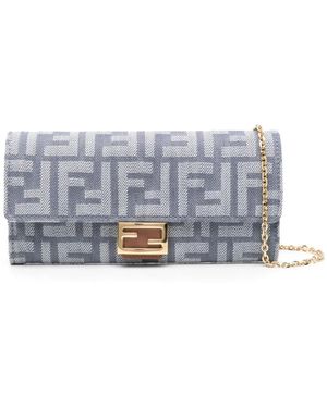 Fendi Baguette Continental Clutch Bag - Grey