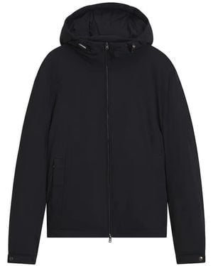 BOSS Water-Repellent Short Hooded Jacket With Down Fill - Blue