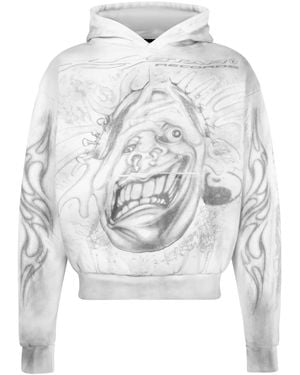 HELLSTAR Felpa Con Cappuccio Hstar Records - Grigio