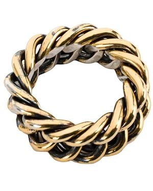 Ugo Cacciatori Ring Mit Verflochtenem Design - Mettallic
