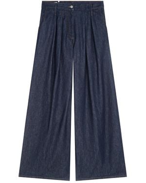 Dries Van Noten Vaqueros Anchos Con Pinzas - Azul